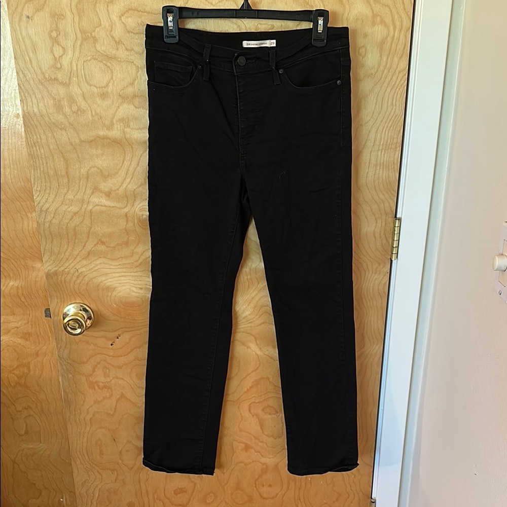 Levi's Black Straight Leg Jeans Slimming Straight Fit